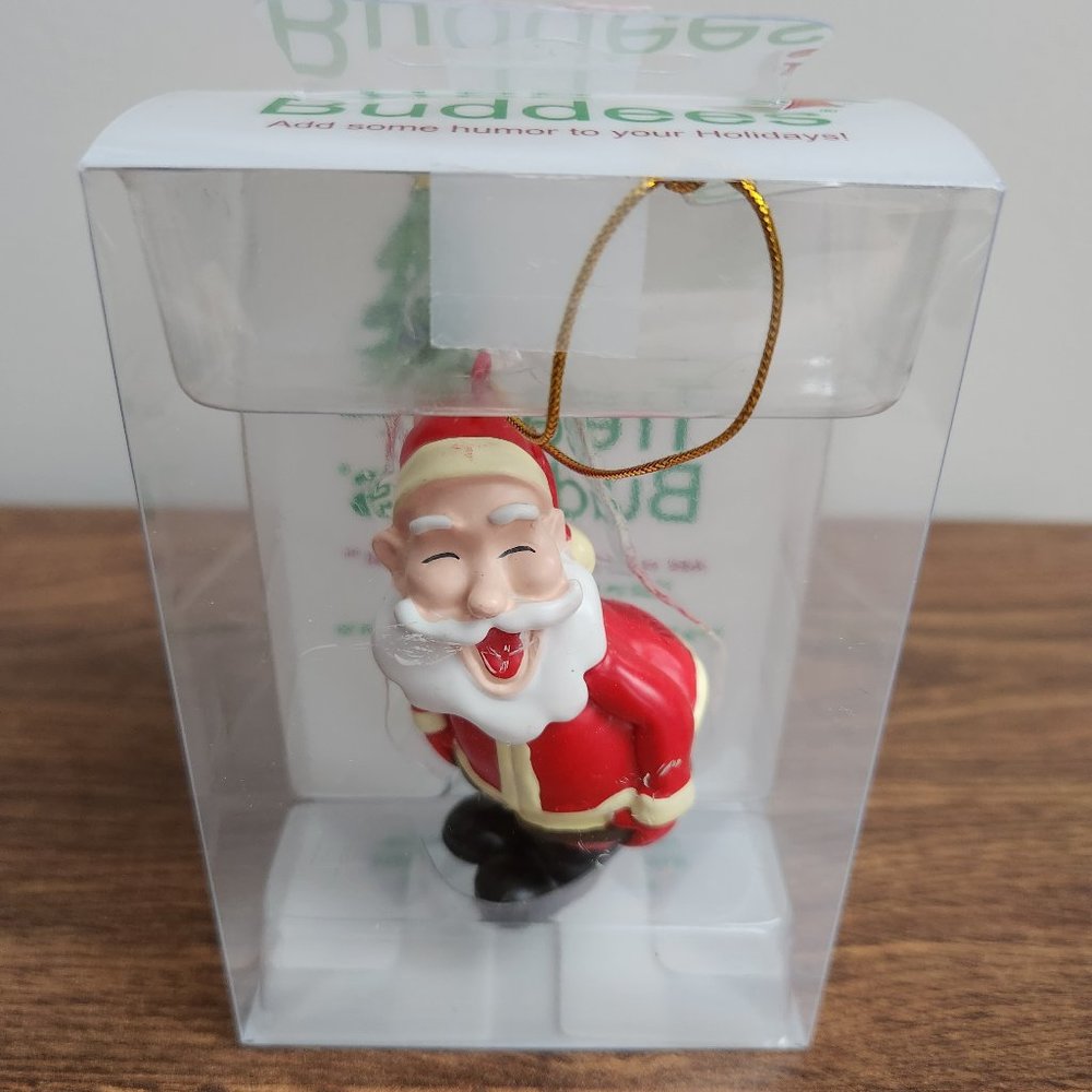 Tree Buddees Santa Bending Over Funny Ornament